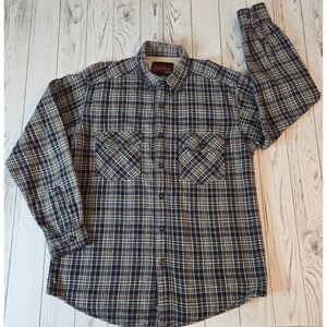 Riggs Workwear by Wrangler Plaid Flannel Lined Long Sleeve Men's Shirt Medium